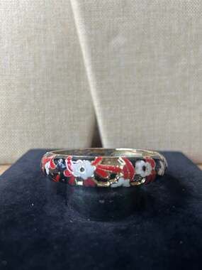 Sequin Nordstrom Multicolor Gold Tone Statement Enamel Bangle Bracelet #550